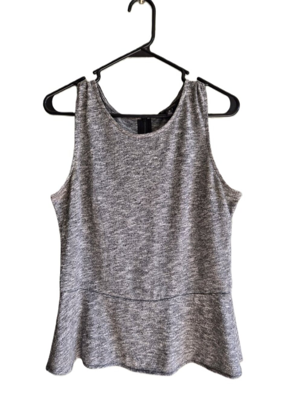 BANANA REPUBLIC Like New Heather Gray Scoop Neck Flared Knit Tank Top, Women's M